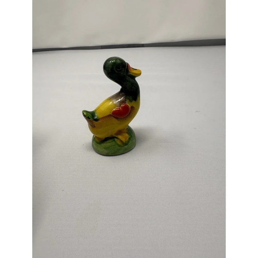 Vintage Japan Ceramic Colorful Duck Salt Pepper Figuring Replacement 1950's MCM